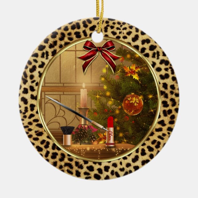 Makeup Cheetah Animal Print Ornament (Vorne)