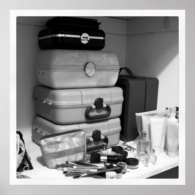 Makeup Collection Schwarz-weiß Fotografie Poster (Vorne)