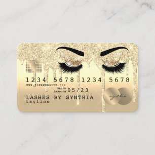 Makeup Credit Card lasche Queen Tropf Gold Visitenkarte