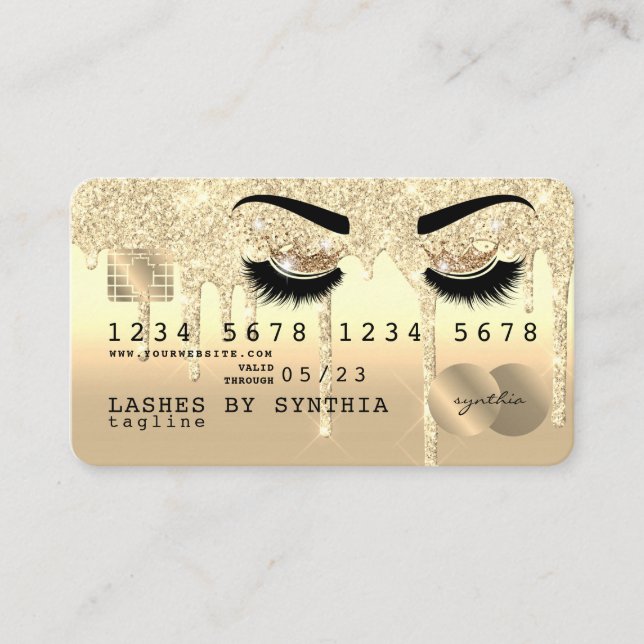 Makeup Credit Card lasen queen dripping gold Visitenkarte (Vorderseite)