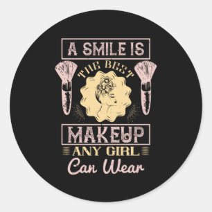 Makeup - Ein Lächeln ist das beste Make-up Runder Aufkleber
