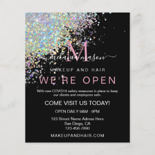 Makeup Elegant Holographic Rose Gold Glitzer Black Flyer