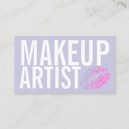 Makeup Elegante Typografie Lavender Glitzer Lippen Visitenkarte