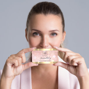 Makeup Esthetician Lash Nails QRCode Logo-Rose Visitenkarte