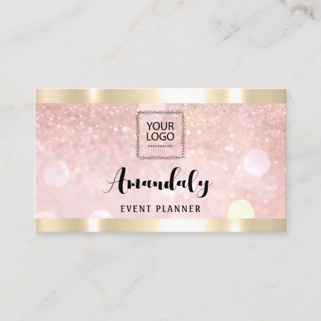 Makeup Esthetician Lash Nails QRCode Logo-Rose Visitenkarte (Vorderseite)