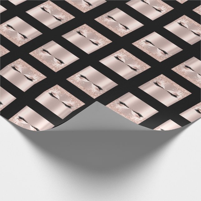 Makeup Event Lashes Rose Spark Bridal Sweet16. Geschenkpapier (Ecke)