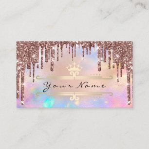 Makeup Event Planner Gold Crown Holograph Crown Visitenkarte