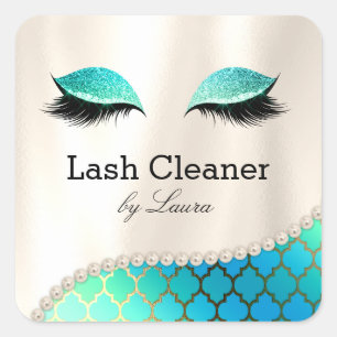 Makeup Eye Lash Lashes Saubere Mermaid Perlen Quadratischer Aufkleber