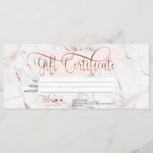 Makeup Eyebrow Eye Lash Rose Gold Marmor Menükarte