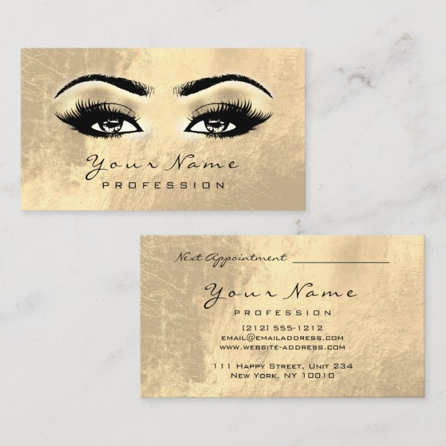 Makeup Eyebrow Eyes Lashes Bestellungskartenfehler Terminkarte (Vorne/Hinten)