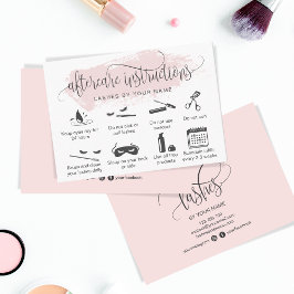 Makeup Eyebrow Eyes Lashes Blush Pink Aftercare Visitenkarte