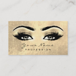 Makeup Eyebrow Eyes Lashes Browns Gold Visitenkarte