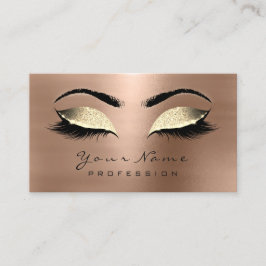 Makeup Eyebrow Eyes Lashes Glitzer Gold Chocolate Visitenkarte
