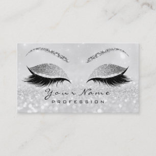 Makeup Eyebrow Eyes Lashes Glitzer Grau Silver2 Visitenkarte
