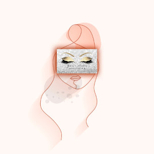 Makeup Eyebrow Eyes Lashes Glitzer Gray Glam Visitenkarte