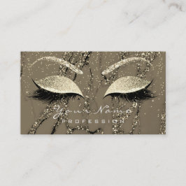 Makeup Eyebrow Eyes Lashes Glitzer Marble Gold Visitenkarte