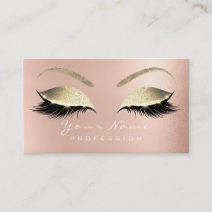 Makeup Eyebrow Eyes Lashes Glitzer Rose Glam Visitenkarte