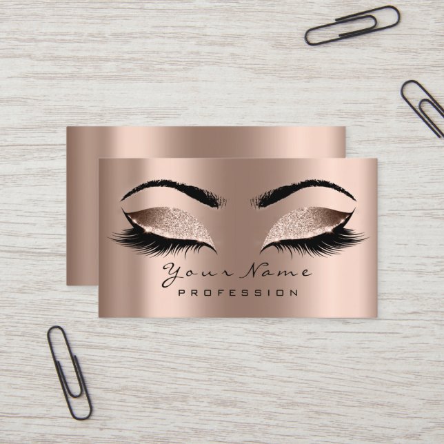 Makeup Eyebrow Eyes Lashes Glitzer WELLNESS-CENTER Visitenkarte (Vorderseite/Rückseite Beispiel)
