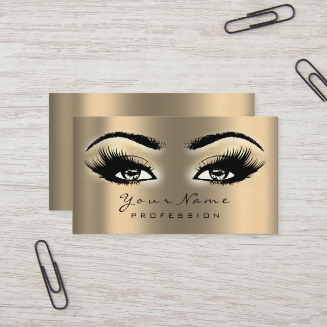 Makeup Eyebrow Eyes Lashes Glitzer WELLNESS-CENTER Visitenkarte (Vorderseite/Rückseite Beispiel)