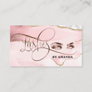 Makeup Eyebrow Eyes Lashes Pink Agate Visitenkarte