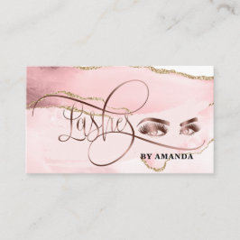 Makeup Eyebrow Eyes Lashes Rose Gold Agate Visitenkarte