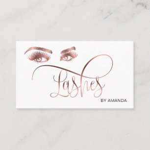 Makeup Eyebrow Eyes Lashes Rose Gold Business Card Visitenkarte