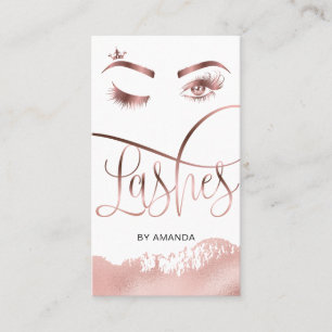 Makeup Eyebrow Eyes Lashes Rose Gold Business Card Visitenkarte