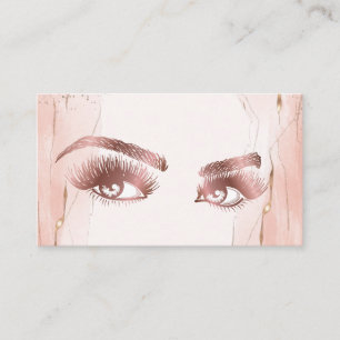 Makeup Eyebrow Eyes Lashes Rose Gold Marmor Busine Visitenkarte