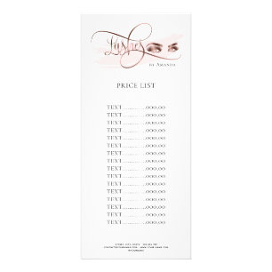 Makeup Eyebrow Eyes Lashes Rose Gold Preisliste Werbekarte