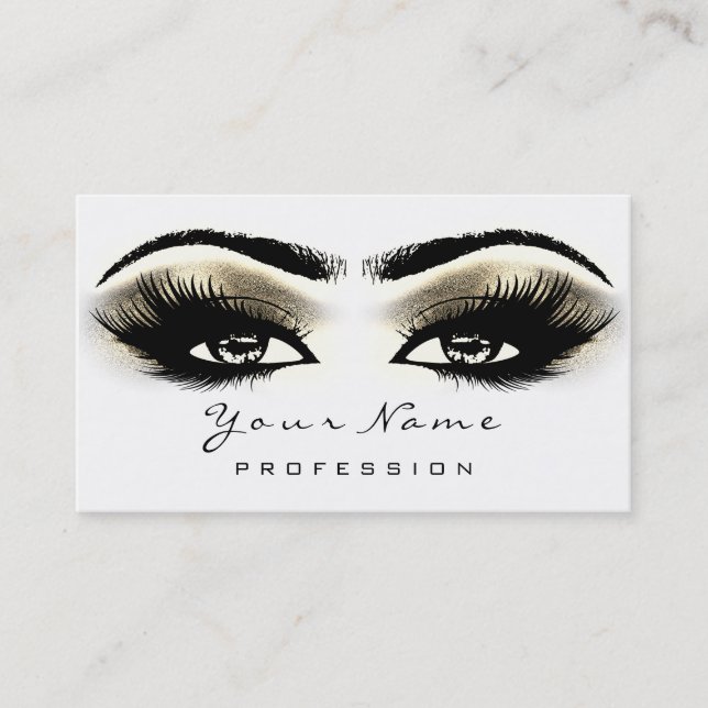Makeup Eyebrow Eyes Lashes White WELLNESS-CENTER G Visitenkarte (Vorderseite)