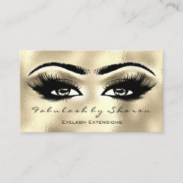 Makeup Eyebrow Lash Extension Glitzer Golden Eyes Visitenkarte