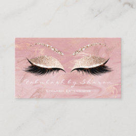 Makeup Eyebrow Lash Extension Glitzer Marmor Rosa Visitenkarte