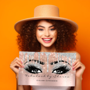 Makeup Eyebrow Lash Glitzer Tropfen Grau Silber Sk Visitenkarte