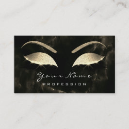 Makeup Eyebrow Lashes Glitzer Diamond Black Marble Visitenkarte
