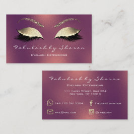 Makeup Eyebrow Lashes Glitzer Green Copper Rose Visitenkarte