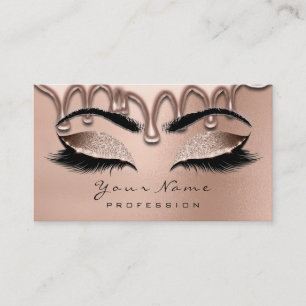 Makeup Eyebrow Lashes Glitzer Rose Gold Waxing Visitenkarte