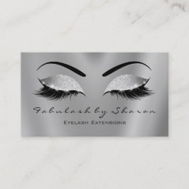 Makeup Eyebrow Lashes Glitzer Schwarz Grau Silber Visitenkarte
