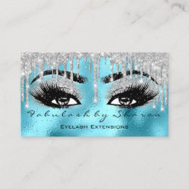 Makeup Eyebrow Lashes Glitzer Tropfen Blue VIP Sil Visitenkarte