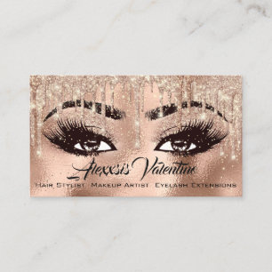 Makeup Eyebrow Lashes Glitzer Tropfen Spark Social Visitenkarte
