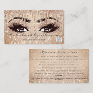 Makeup Eyebrow Lashes Tropfen Rose QR Code Afterca Visitenkarte