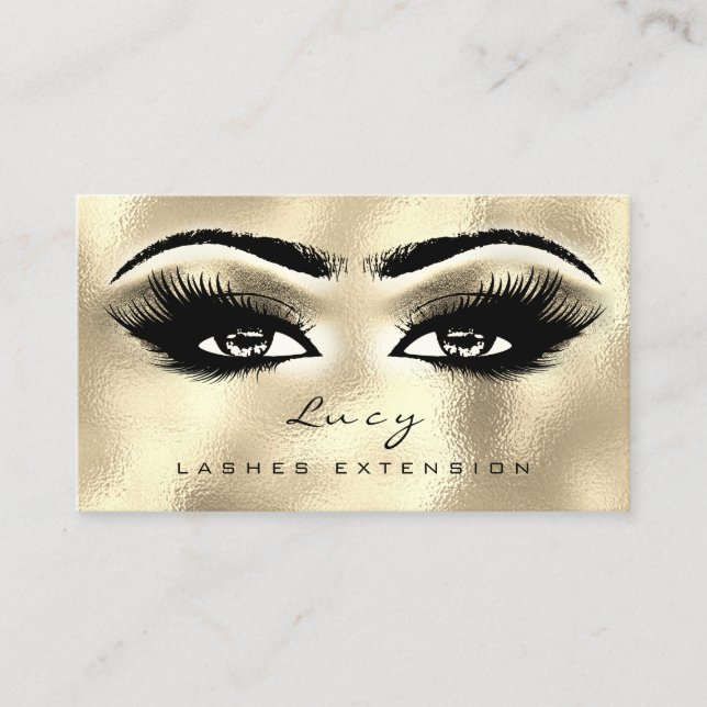 Makeup Eyebrow Name Lash Glitzer Golden Eyes Visitenkarte (Vorderseite)