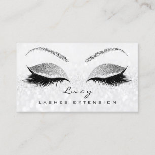 Makeup Eyebrow Name Lash Glitzer Grau Silber Grau Visitenkarte