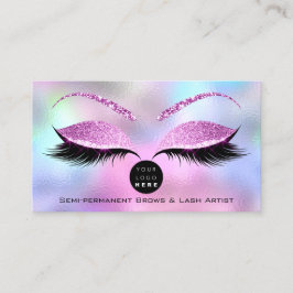 Makeup Eyebrow Name Lash Glitzer Pink Logo Visitenkarte