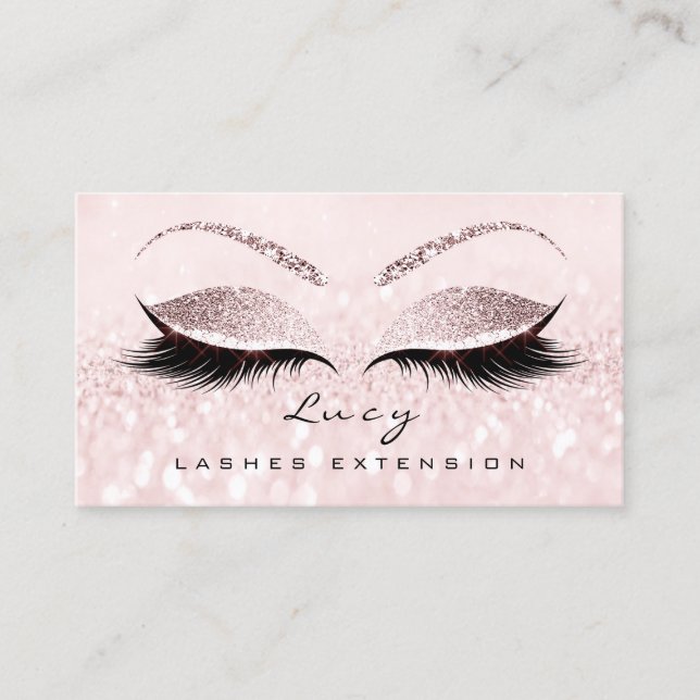 Makeup Eyebrow Name Lash Glitzer Pink Princess Visitenkarte (Vorderseite)