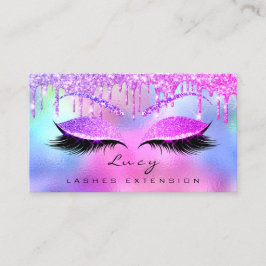 Makeup Eyebrow Name Lash Glitzer Pink Tropfen Visitenkarte