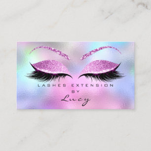 Makeup Eyebrow Name Lash Holographic Pink Visitenkarte