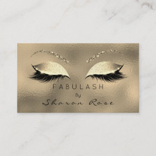 Makeup Eyebrows Lashes Glitzer Diamond Gold Einzig Visitenkarte