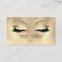 Makeup Eyebrows Lashes Glitzer Diamond Gold Mary Visitenkarte