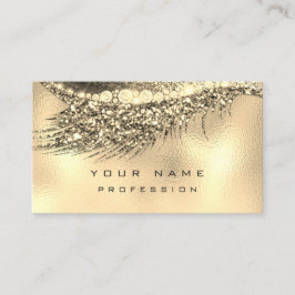 Makeup Eyebrows Lashes Glitzer Metallic Glam Gold Visitenkarte
