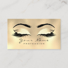 Makeup Eyebrows Lashes Glitzer Metallic Lux Gold Visitenkarte